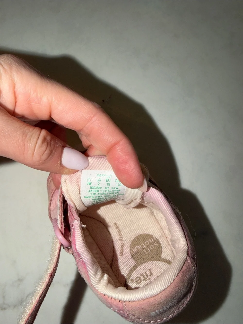 Stride Rite Pink Toddler Sneakers with Hook-and-Loop Strap